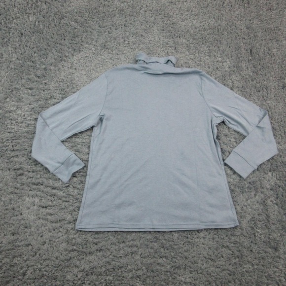 Essentials Turtleneck Shirt Womens XL Blue Long Sleeve Cotton Blend Pullover - Picture 12 of 15